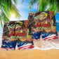 Veteran Proud To Be An American Hawaiian Print Beach Shorts For Coastal Travel And Celebrations