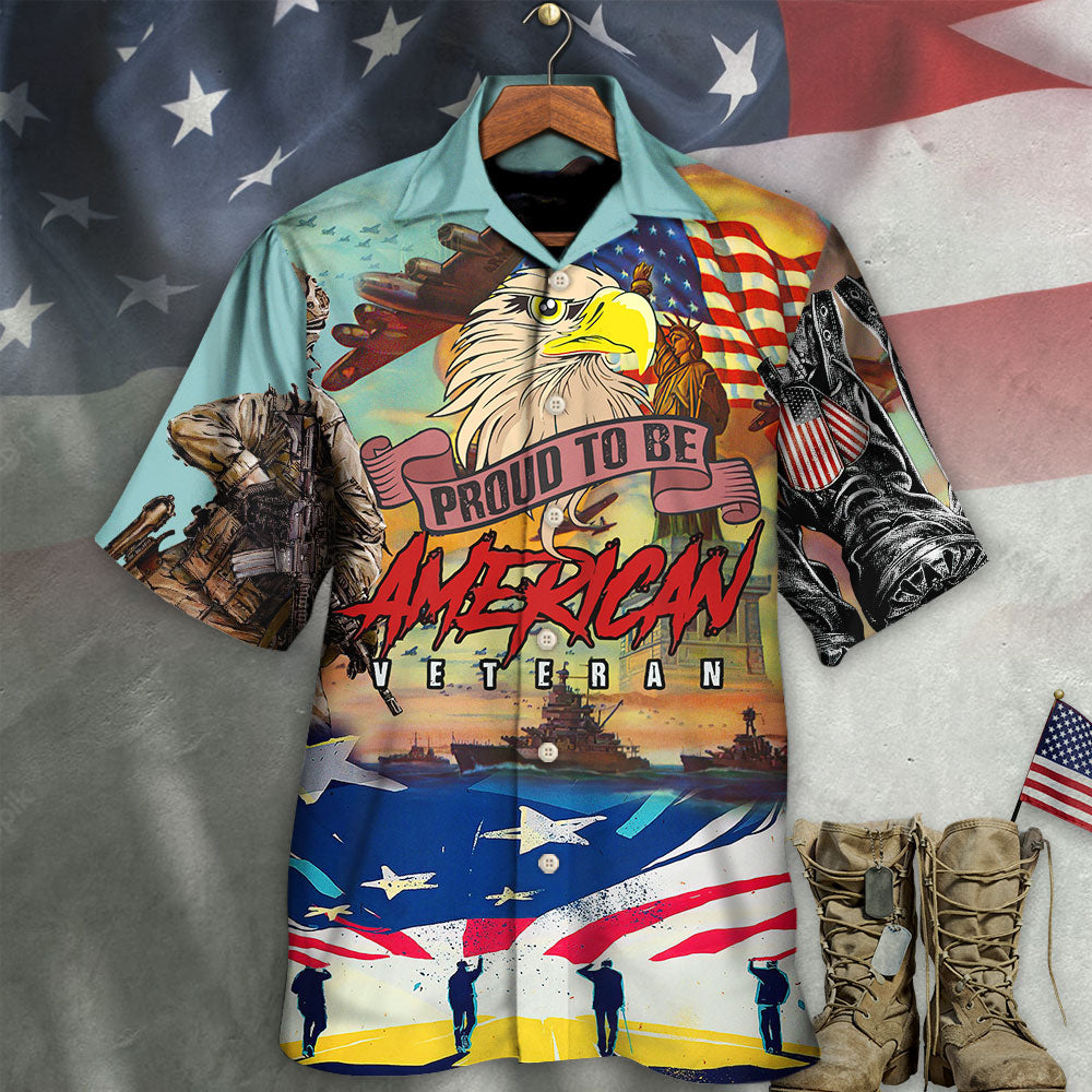 Eagle Veteran Proud American Freedom Hawaiian Shirt For Beach Parties And Weekend Getaways