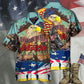 Eagle Veteran Proud American Freedom Hawaiian Shirt Pattern Detail For Vacation Travel And Daily Wear