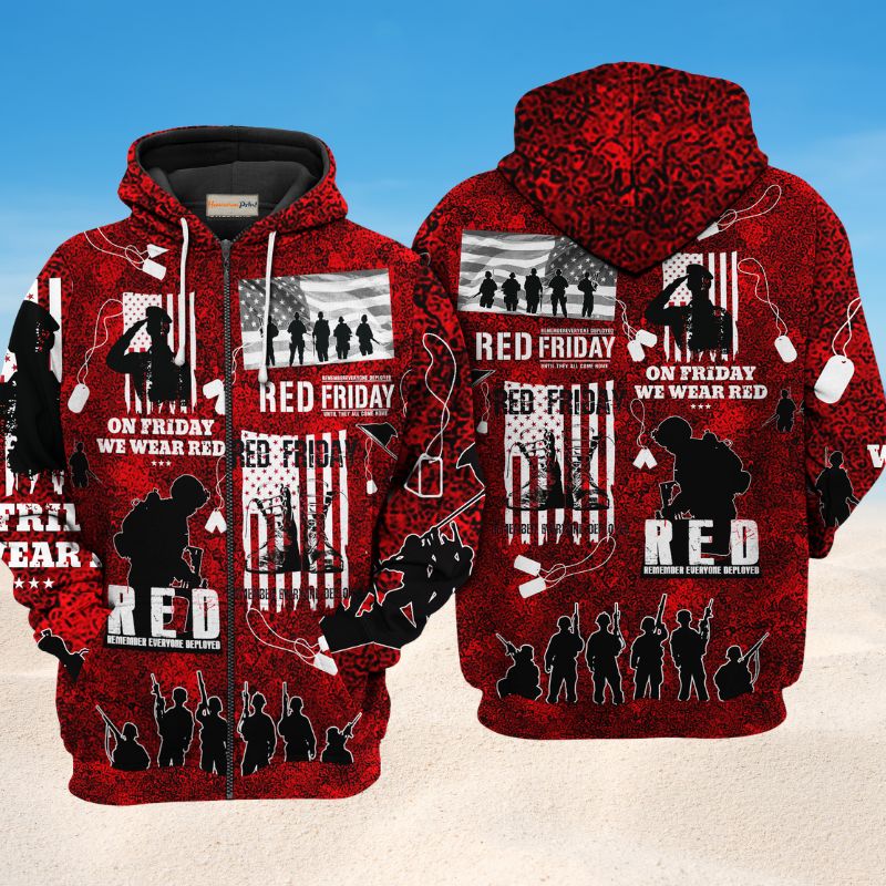 Red Veteran Friday Tribute Hoodie For Remembrance Activities Casual Layering And Travel