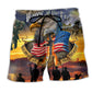 Veteran Remember The Days Classic Beach Shorts Print Detail For Casual Warm Weather Outfits