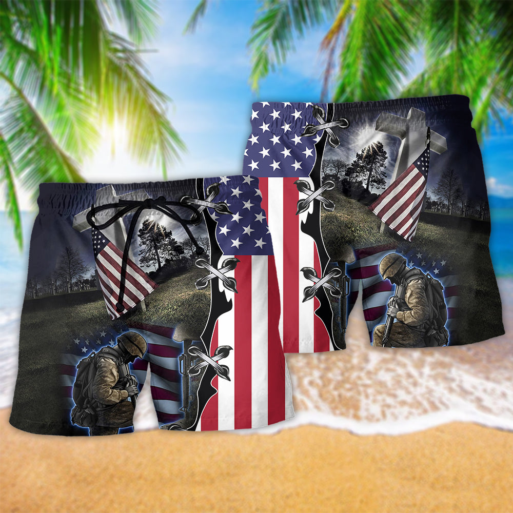 Veteran Strong Proud Beach Shorts For Summer Vacation And Coastal Travel