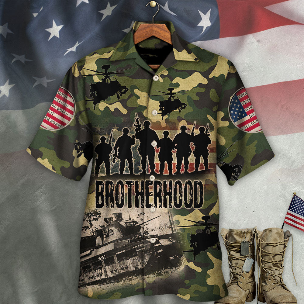 Veteran Thanks Brave Brotherhood Hawaiian Shirt Pattern Detail For Vacation Travel And Daily Wear