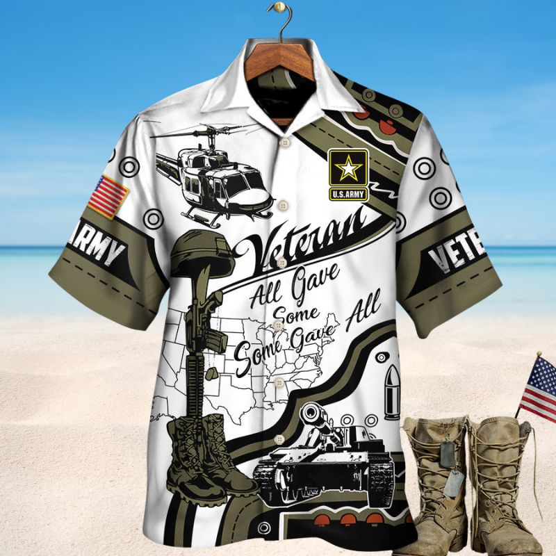 Veteran Army Hawaiian Shirt For Summer Celebrations, Resort Days, And Relaxed Everyday Wear