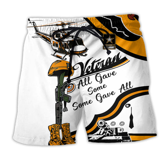 Yellow Veteran Military Veteran Beach Shorts For Holiday Cruises And Versatile Outdoor Wear