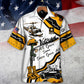 Yellow Veteran US Army Gave Proud Hawaiian Shirt Pattern View For Lightweight Everyday Style