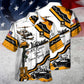 Yellow Veteran US Army Gave Proud Hawaiian Shirt Artwork Detail For Tropical Trips And Casual Outings