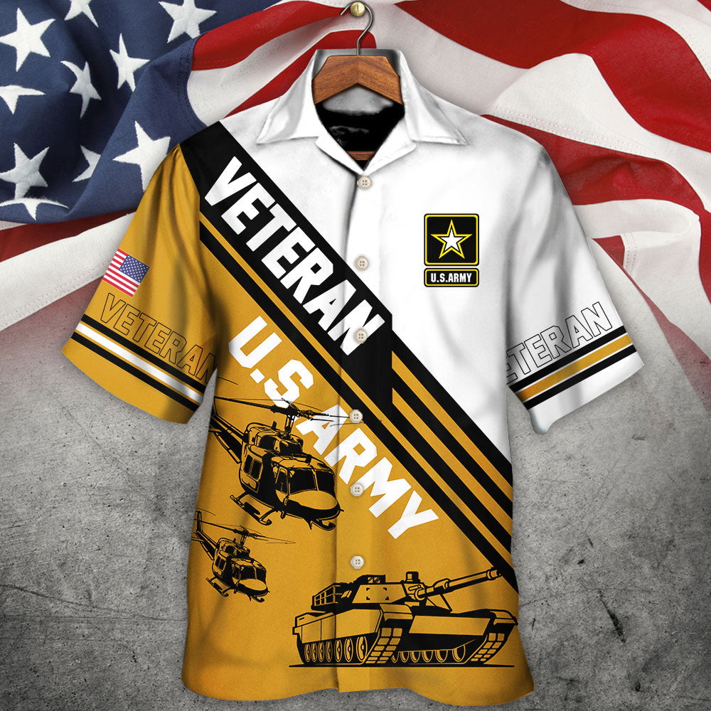 Veteran US Army Honor Fallen Hawaiian Shirt Pattern View For Relaxed Warm Weather Outfits