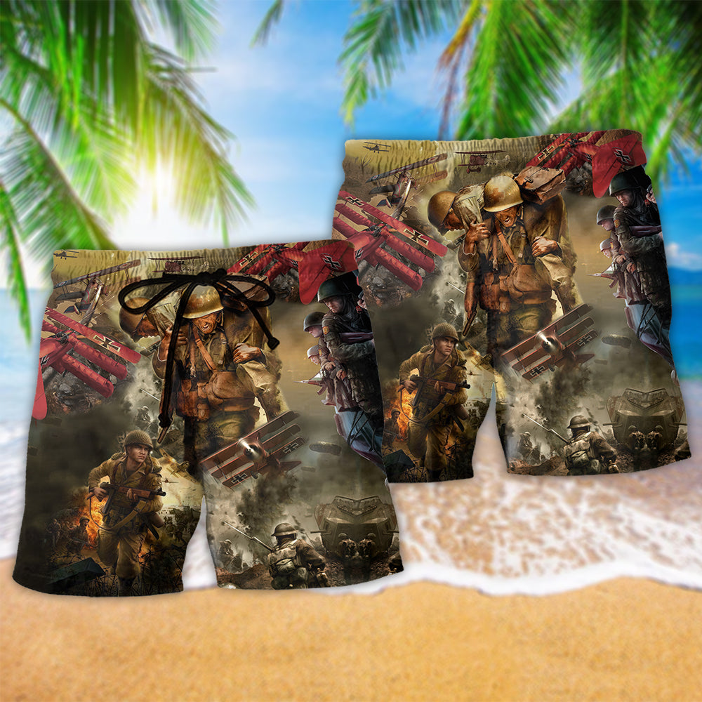 Veteran War Peace Beach Shorts Pattern Detail For Beachside Relaxation And Distinctive Seasonal Style