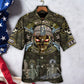 Skull Veteran Fight Fear Hawaiian Shirt For Resort Getaways And Comfortable Summer Activities