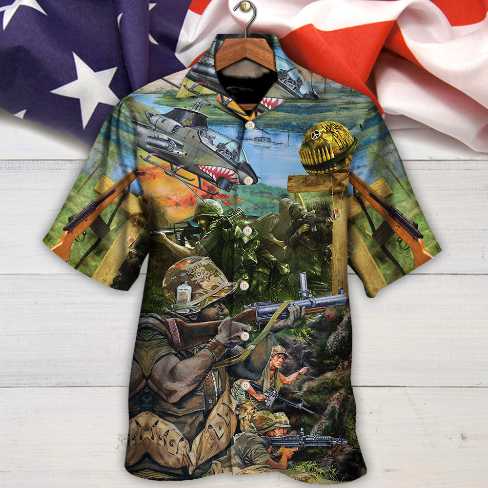 Helicopter Veteran Respect Honorand Gratitude Hawaiian Shirt Pattern View For Relaxed Warm Weather Outfits