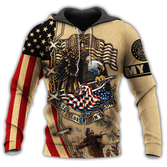 Veteran Army Tribute Eagle Hoodie For Military Families Casual Wear And Respectful Tribute Gifting