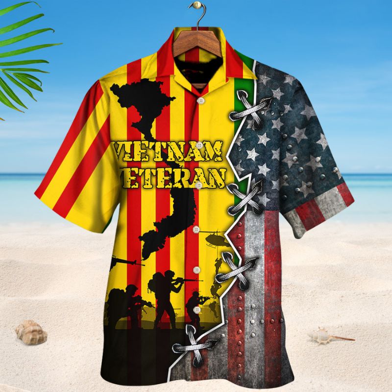Classic Veteran Freedom Hawaiian Shirt For Coastal Travel, Casual Events, And Comfortable Summer Wear