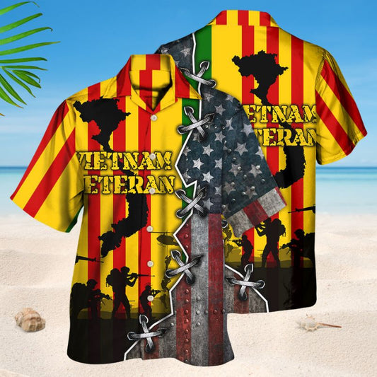 Classic Veteran Freedom Hawaiian Shirt For Coastal Travel, Casual Events, And Comfortable Summer Wear