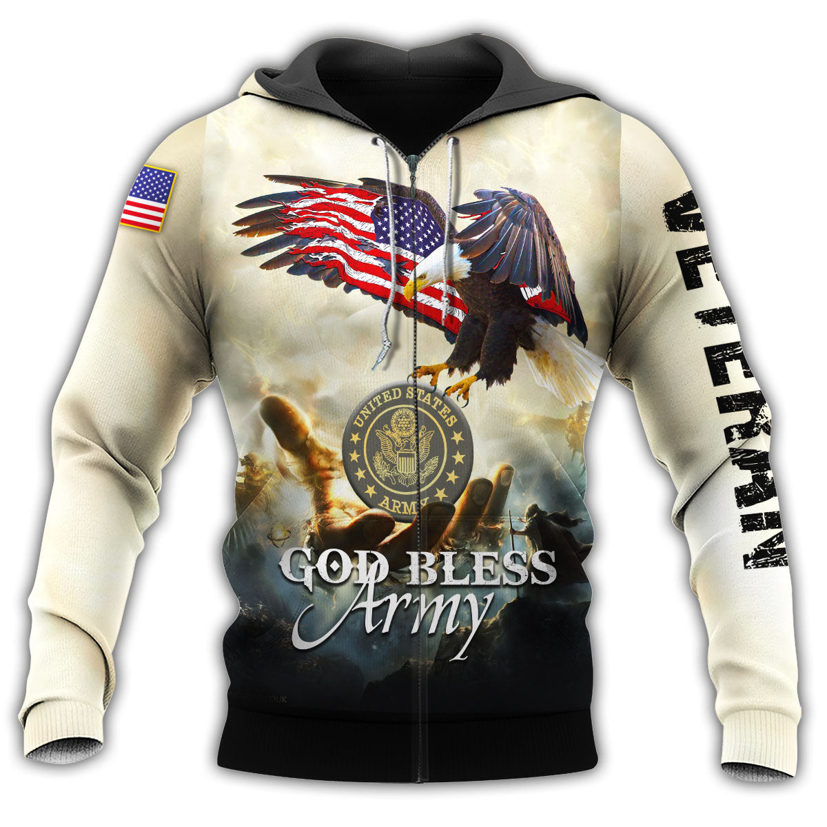 Veteran God Bless Army Hoodie For Service Appreciation Gatherings Casual Style And Thoughtful Gifting