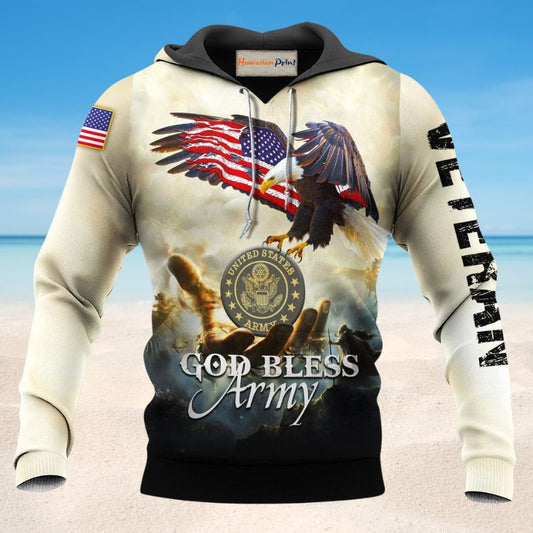 Veteran God Bless Army Hoodie For Service Appreciation Gatherings Casual Style And Thoughtful Gifting