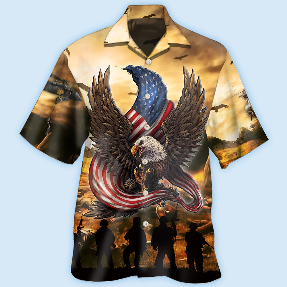 Eagle Veteran Honor Fallen Hawaiian Shirt Design View For Resort Travel And Thoughtful Gifting