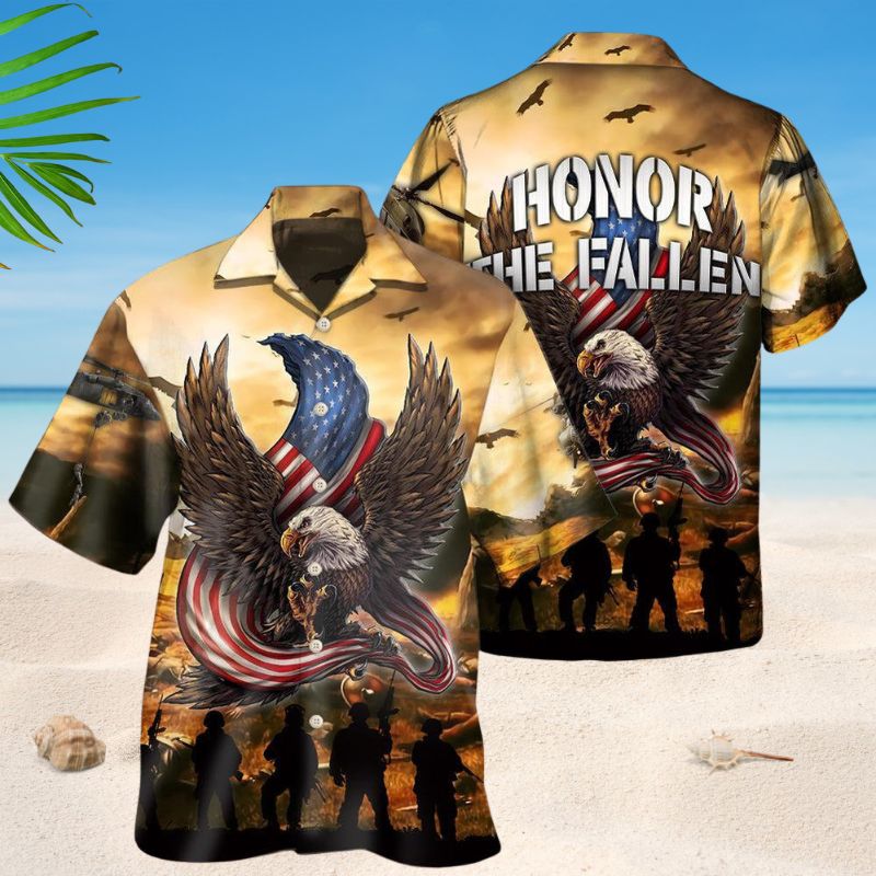 Veteran Honor Fallen Hawaiian Shirt For Coastal Travel, Casual Events, And Comfortable Summer Wear