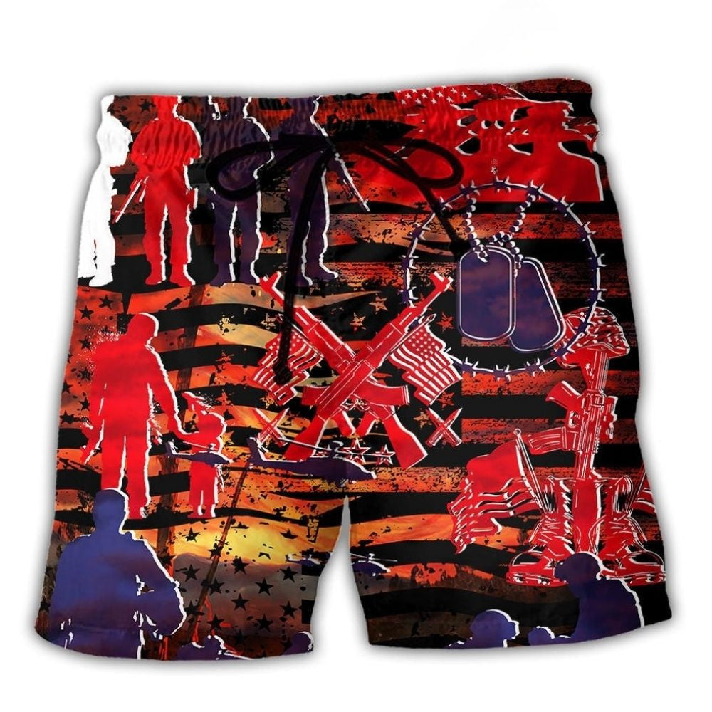 Veteran Independence Day Democracy Tribute Beach Shorts For Sunny Holidays And Comfortable Daily Styling