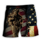 Veteran Flag Americana Beach Shorts For Weekend Travel And Relaxed Casual Wear