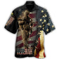 Patriotic American Veteran Flag Tribute Hawaiian Shirt For Island Vacations, Resort Wear, And Relaxed Seasonal Style