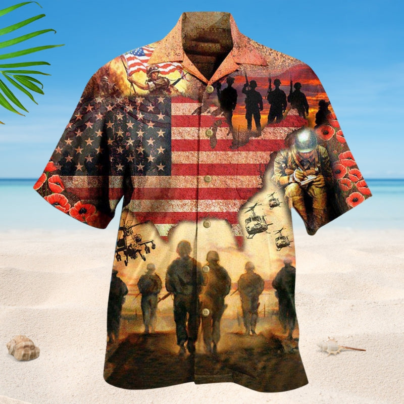 Veterans Blood Sweat Tears Hawaiian Shirt For Tropical Holidays, Outdoor Gatherings, And Everyday Comfort