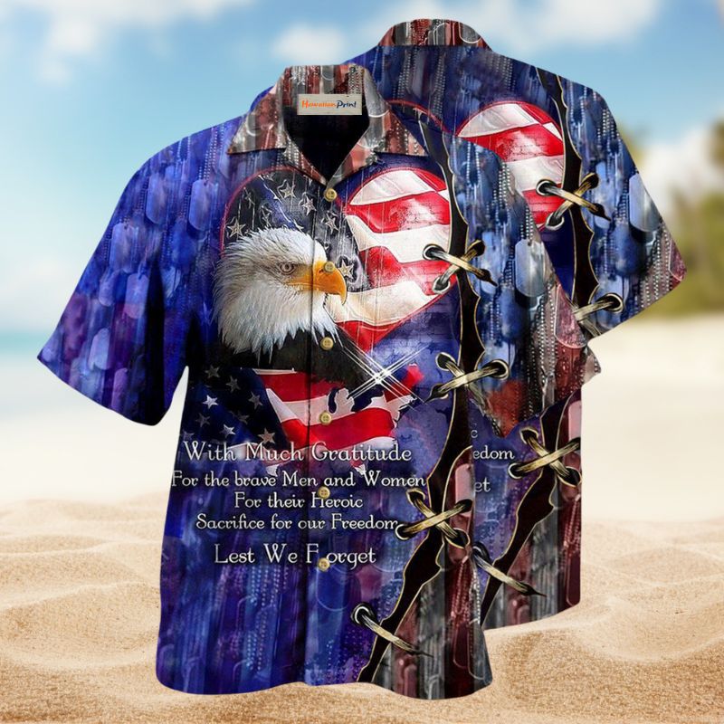 Veterans Thank Heart Hawaiian Shirt For Tropical Holidays, Outdoor Gatherings, And Everyday Comfort