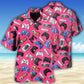 Retro Pink Video Game Hawaiian Shirt For Summer Vacation, Beach Travel, And Casual Wear