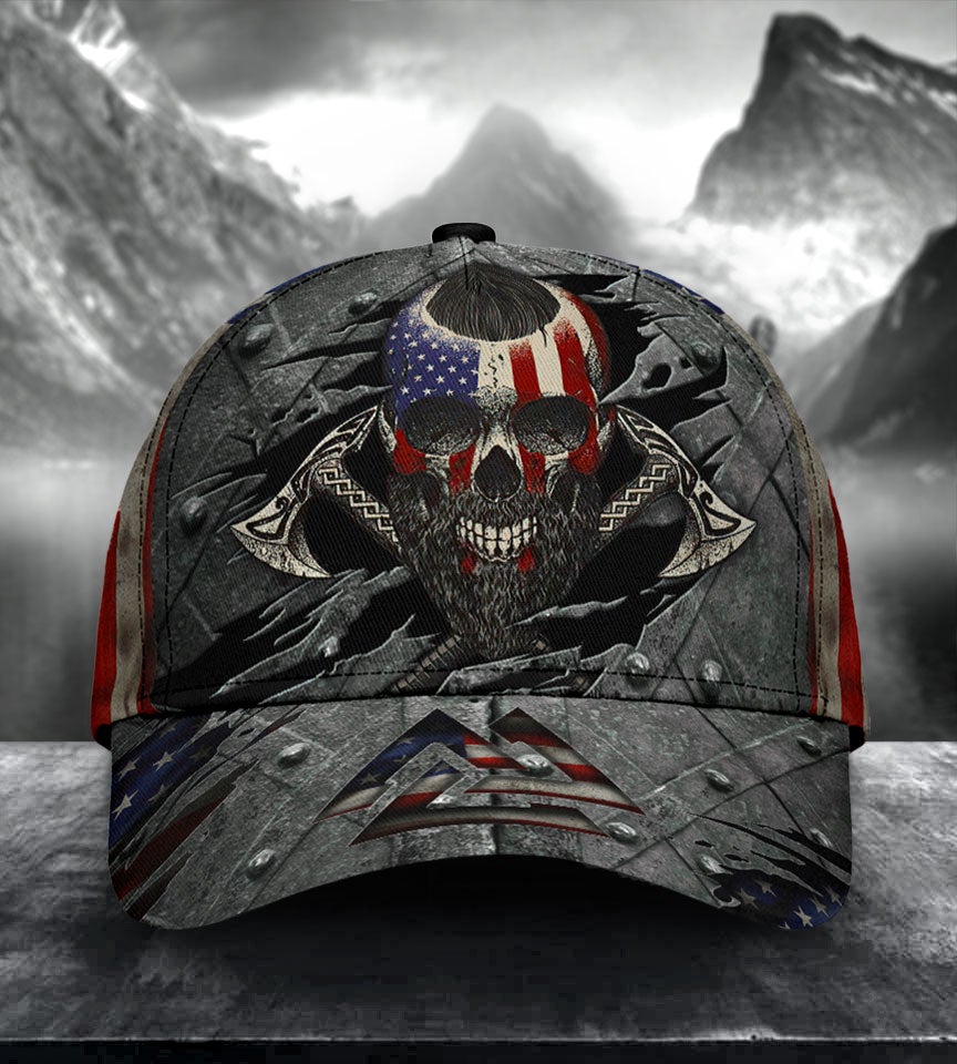 Viking American Flag Classic Cap For Seasonal Outings Outdoor Adventures And Daily Wear