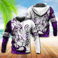 Purple White Viking Arvakr Legend Hoodie For Bold Streetwear Outdoor Trips And Mythology Enthusiasts
