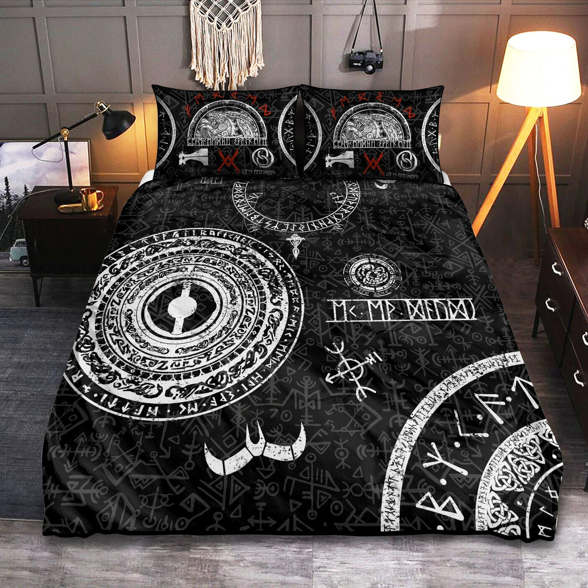 Viking Baldur Norse Mythology Tattoo Bedding Cover For Norse Bedroom Decor