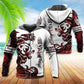 Red White Viking Bear Legend Hoodie For Distinctive Travel Outfits Seasonal Wear And Gift Giving
