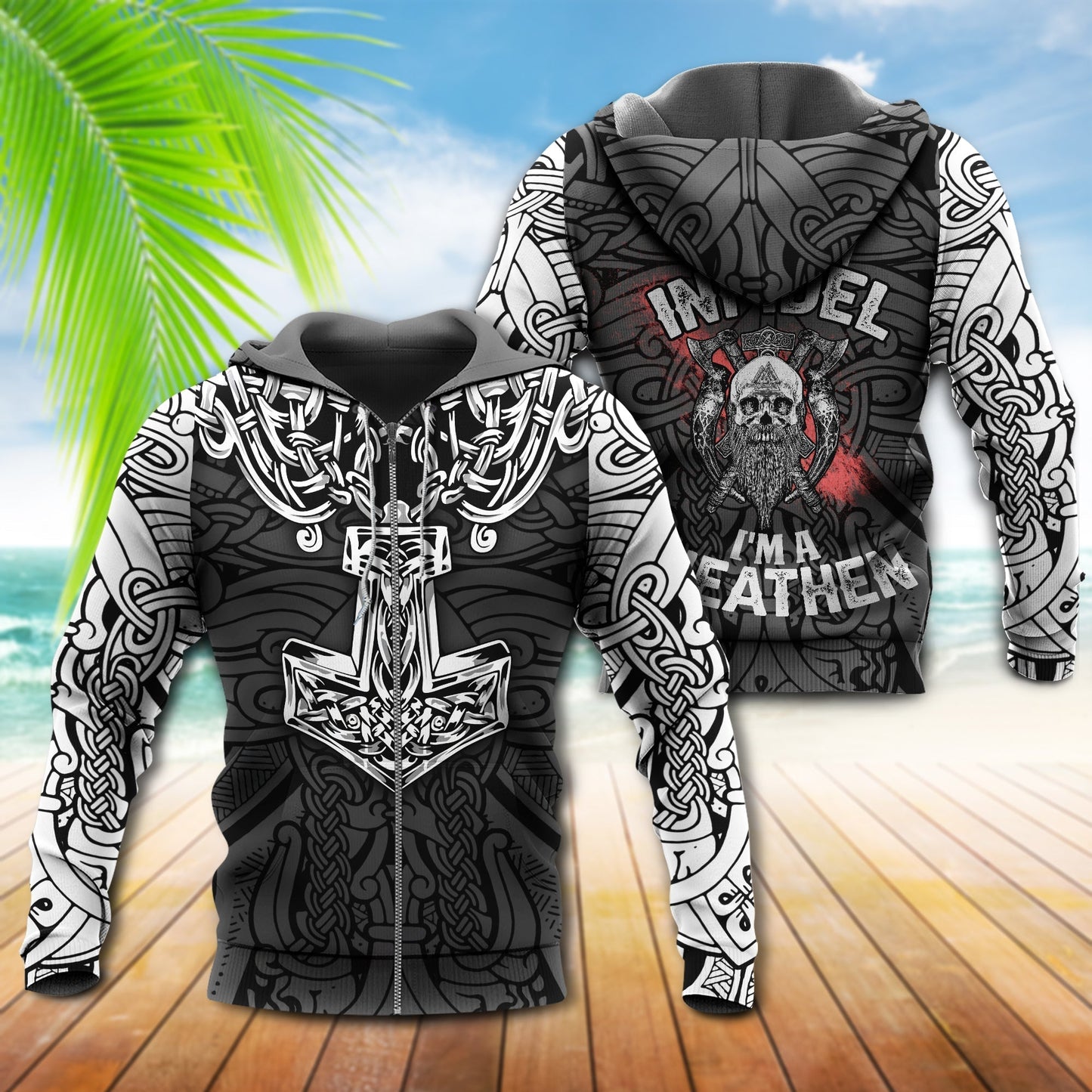 Black White Viking Blood Hoodie For Viking Inspired Streetwear Holidays And Thoughtful Gifts