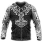 Black White Viking Blood Hoodie For Viking Inspired Streetwear Holidays And Thoughtful Gifts