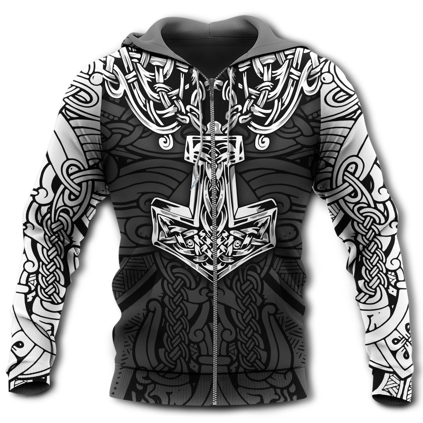 Black White Viking Blood Hoodie For Viking Inspired Streetwear Holidays And Thoughtful Gifts