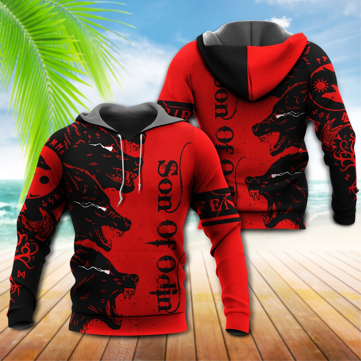 Red Viking Blood Warrior Hoodie For Viking Inspired Streetwear Holidays And Thoughtful Gifts