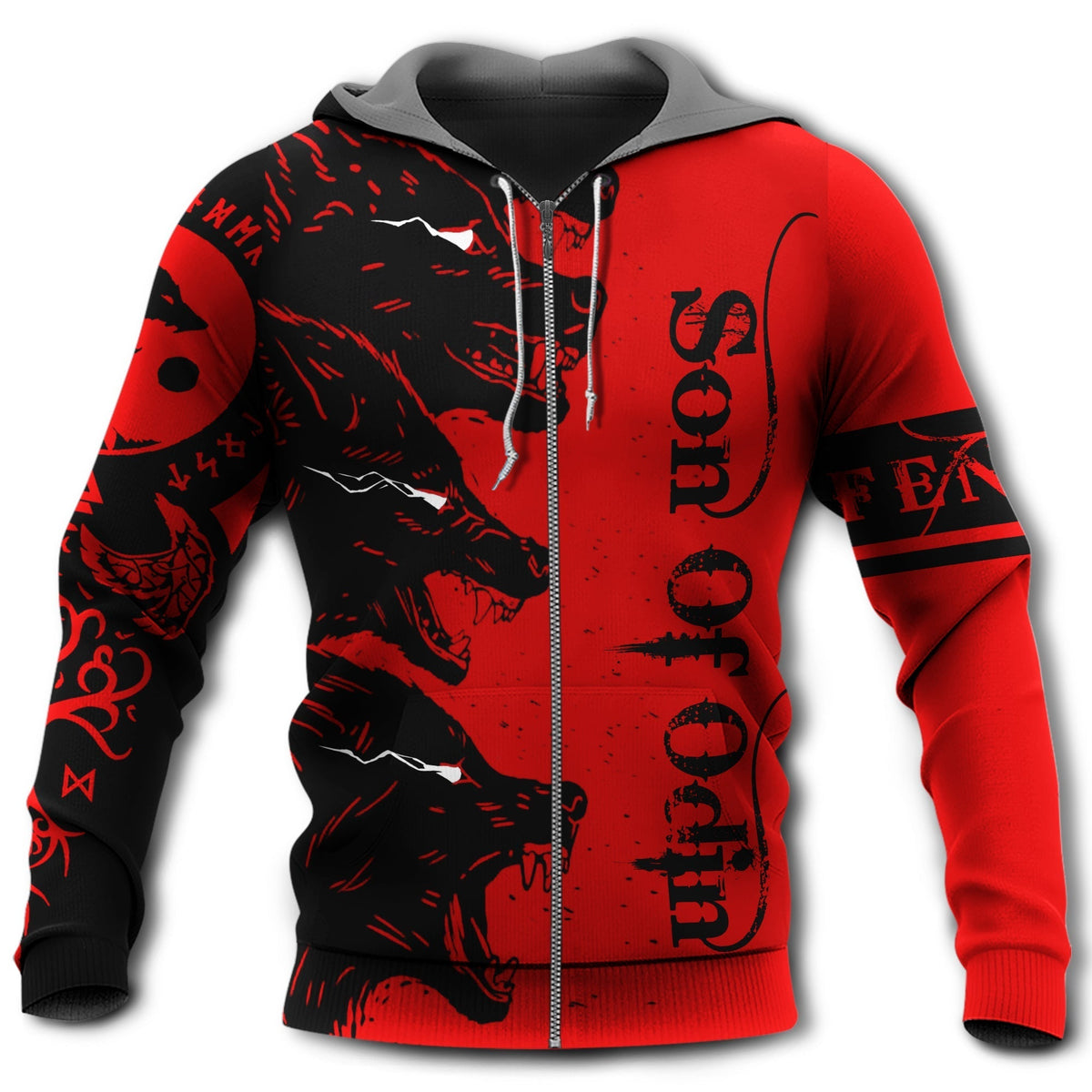 Red Viking Blood Warrior Hoodie For Viking Inspired Streetwear Holidays And Thoughtful Gifts