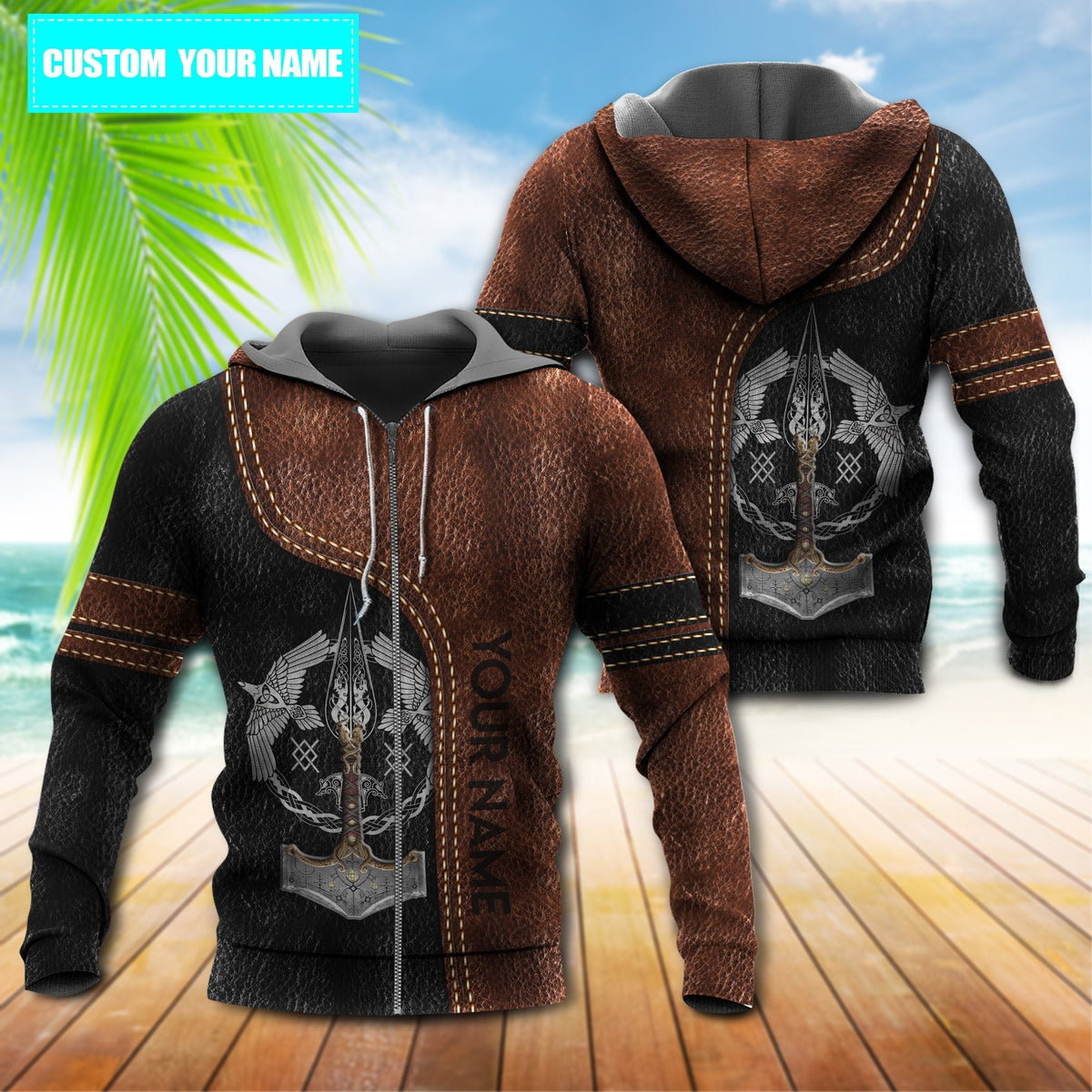Brown Black Viking Blood Personalized Hoodie For Mythic Casual Outfits Weekend Adventures And Thoughtful Gifting