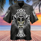 Black Viking Warrior Hawaiian Shirt With Detailed Graphic For Beach Days Resort Trips And Relaxed Everyday Style