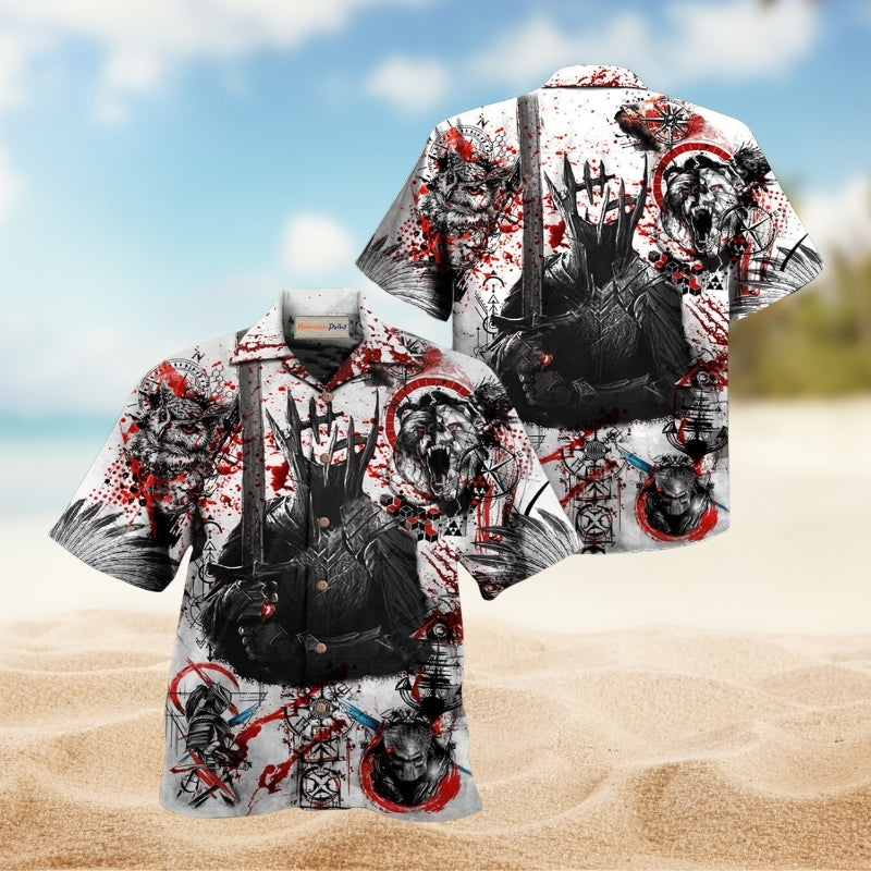 Viking Dare To Fight With Knight Hawaiian Shirt For Summer Vacation Beach Travel And Relaxed Casual Wear