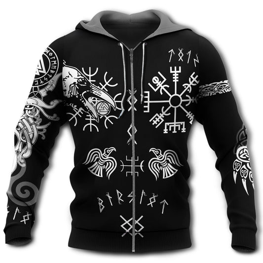 Viking Huginn Muninn Tattoo Hoodie For Mythic Artwork Casual Days And Outdoor Exploration