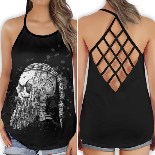 Viking Strong Warrior Power Mythical Culture Art Hollow Tank Top For Workouts Festivals And Bold Style