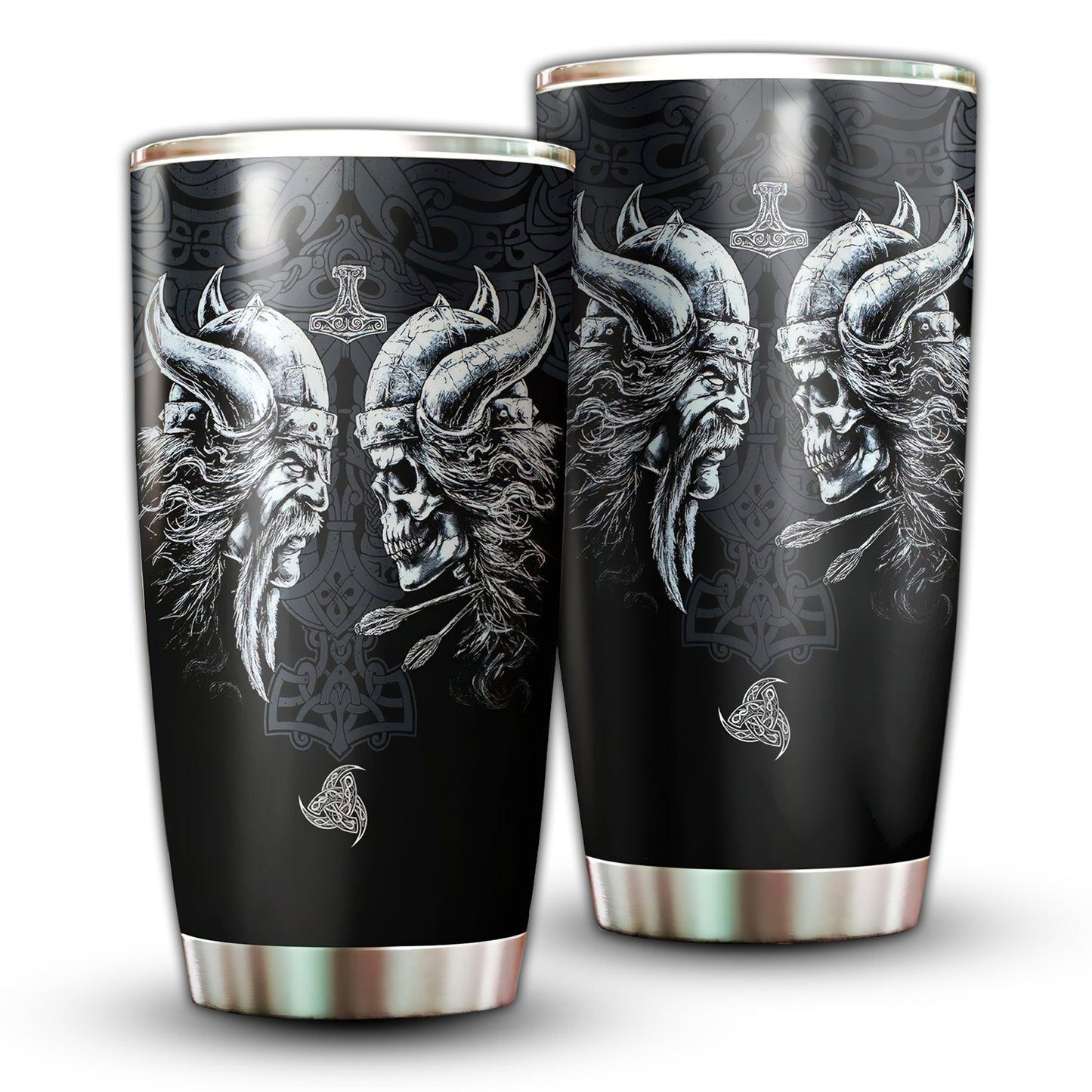 Viking Man Skull 20 Oz Tumbler For Coffee Travel And Daily Drinks