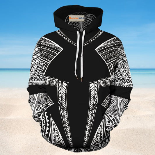 Black White Viking Mythology Hoodie For Bold Casual Wear Seasonal Trips And Myth Inspired Gifting