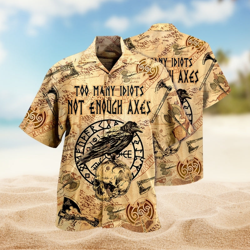 Viking Axe Hawaiian Shirt For Mythic Art Lovers, Coastal Outings, And Thoughtful Gift Giving