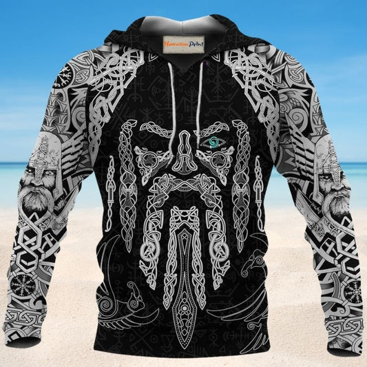 Viking Odin Eye Raven Symbol Hoodie For Mythic Artwork Casual Days And Outdoor Exploration