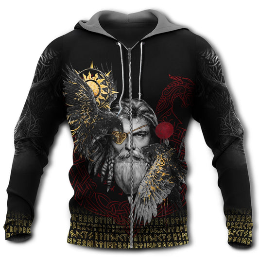 Viking Odin Raven Symbol Hoodie For Mythic Artwork Casual Days And Outdoor Exploration