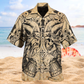 Viking Skull Hawaiian Shirt For Creative Adventures, Beach Travel, And Bold Warm Weather Wear