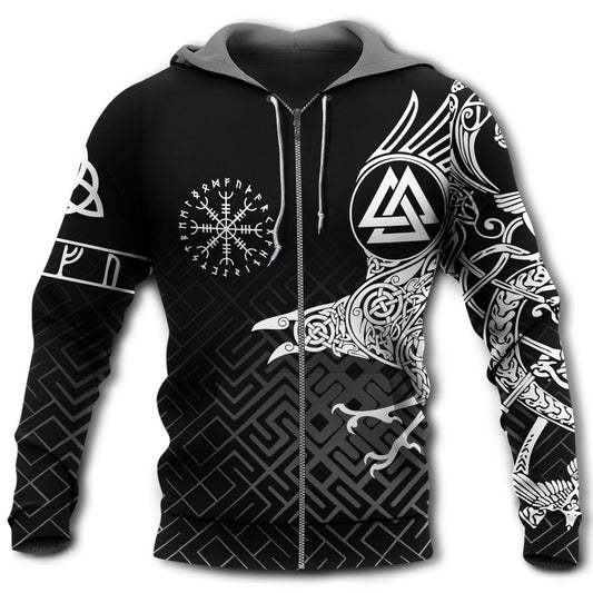 White Viking Raven Warrior Hoodie For Norse Themed Outfits Weekend Travel And Relaxed Comfort