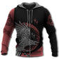 Black Red Viking Raven Hoodie For Bold Casual Wear Seasonal Trips And Myth Inspired Gifting